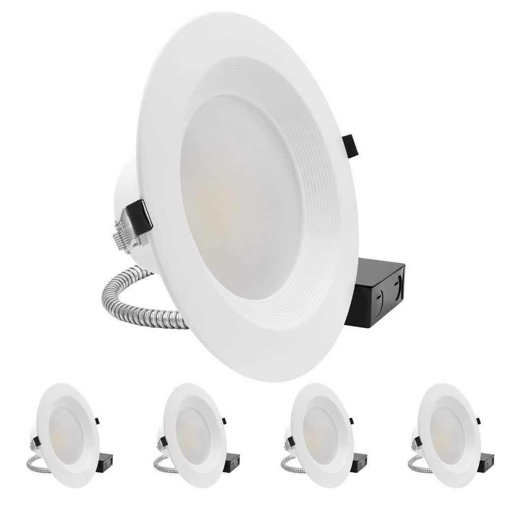 8 In. Integrated LED Commercial Recessed Light, 5CCT, Dimmable, 16W-27W, Up to 2700LM, IC Rated, 120-277V, 4 Pack price history on PriceWatchPro