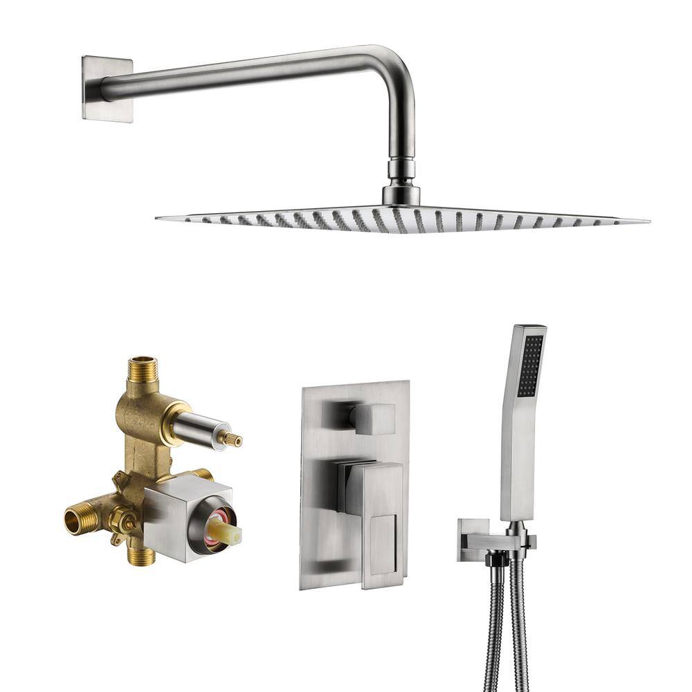 Modern 1-Handle 1-Spray Shower Faucet 1.8 GPM with Pressure Balance in Brushed Nickel(Valve Included) price history on PriceWatchPro
