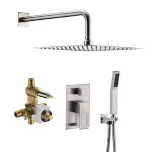 Modern 1-Handle 1-Spray Shower Faucet 1.8 GPM with Pressure Balance in Brushed Nickel(Valve Included)