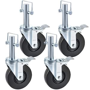 Baker Scaffold Wheel 5 in. Scaffolding Rubber Wheel Dual Locking Heavy Duty Casters 280 lbs. Capacity Per Wheel (4 Pack)