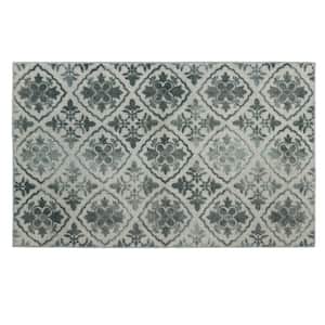 Diamond Ornament Grey 2 ft. 6 in. x 4 ft. 2 in. Kitchen Mat