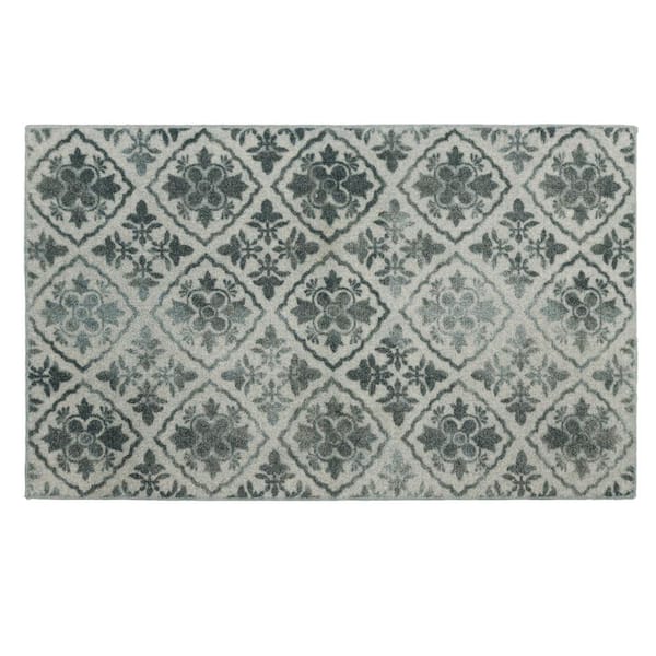 Mohawk Home Diamond Ornament Grey 2 ft. 6 in. x 4 ft. 2 in. Kitchen Mat