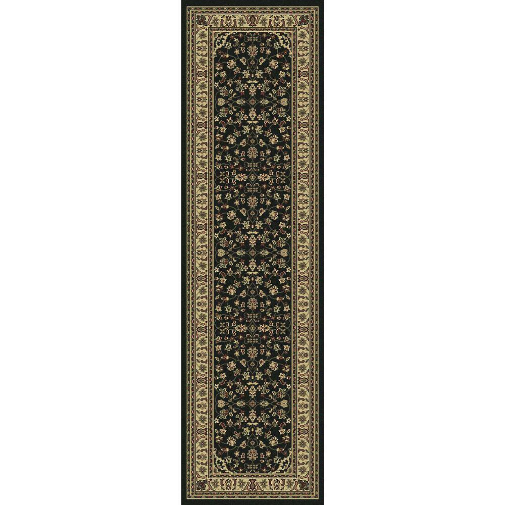 Castello Black 2 ft. x 7 ft. Traditional Oriental Floral Area Rug price history on PriceWatchPro