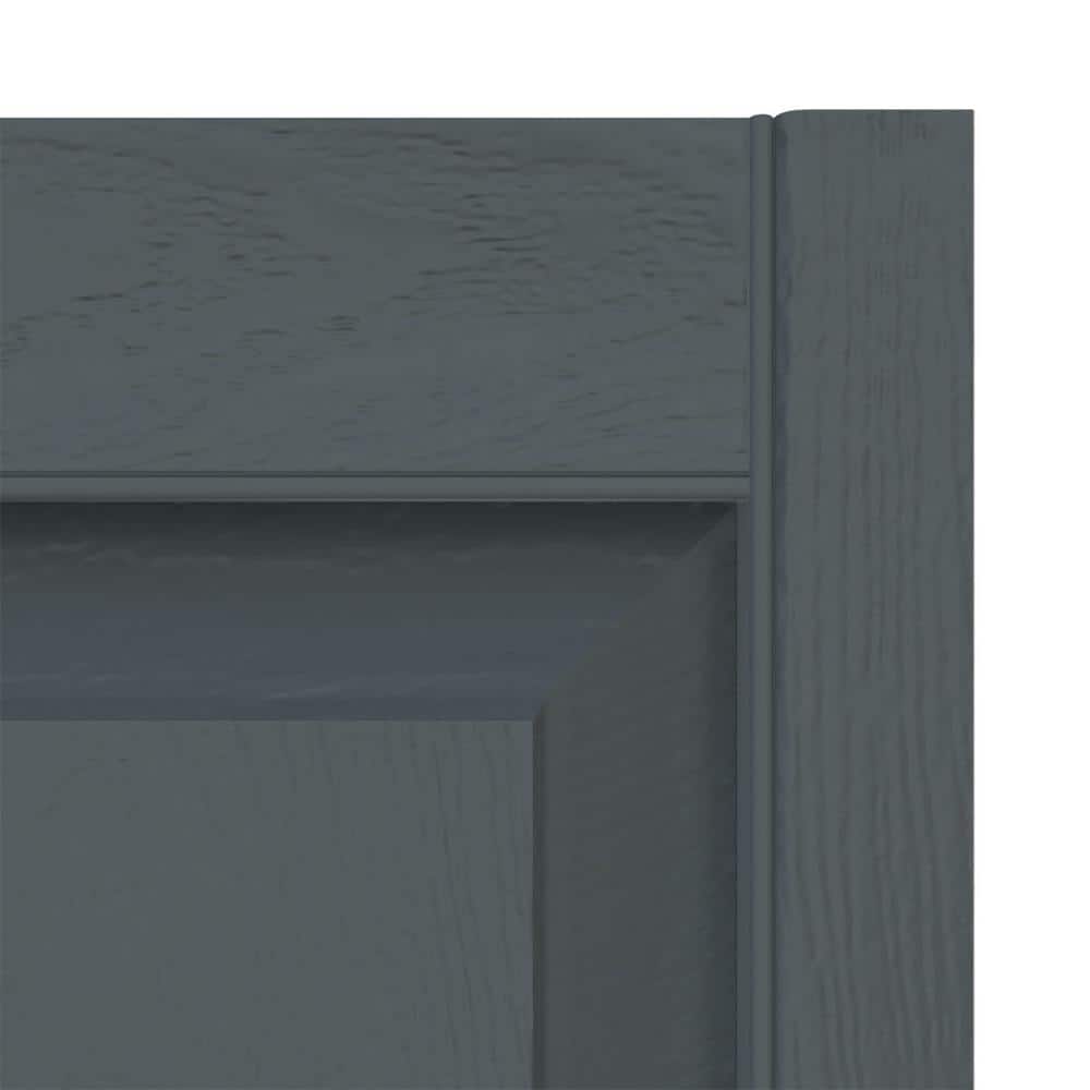 Storm Cloud Gray Raised Panel Vinyl Decorative Shutters, 12" x 35"