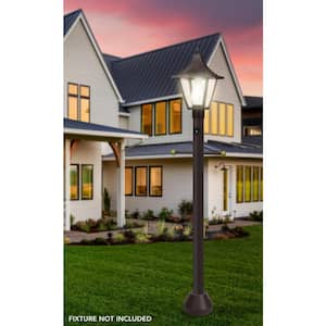 6 ft. Bronze Outdoor Lamp Post with Cross Arm and Auto Dusk to Dawn Photocell fits 3 in. Post Top Fixtures