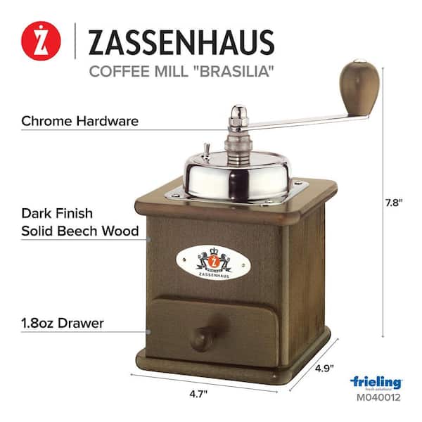 ZASSENHAUS Brasilia Dark Beechwood Manual Coffee Mill M040012