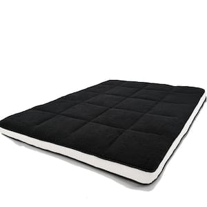 Japanese Floor Mattress 60 in. x 4 in. Sherpa Fleece Futon Mattress Roll Up Bed Outdoor Cushion Sleeping Pads