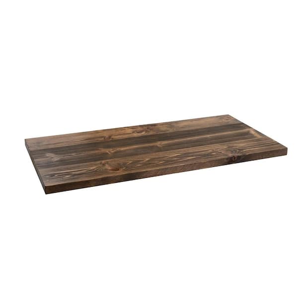 PIPE DECOR 18 in. x 36 in. x 1.25 in. Trail Brown Restore Coffee Table Wood Top