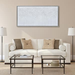 White Snow B Textured Metallic Hand Painted by Martin Edwards Framed Canvas Wall Art