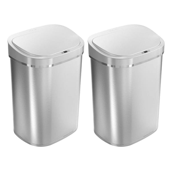 NINESTARS 21.1 Gal. Motion Sensor Garbage Trash Can w/Manual Mode (2-Pack)