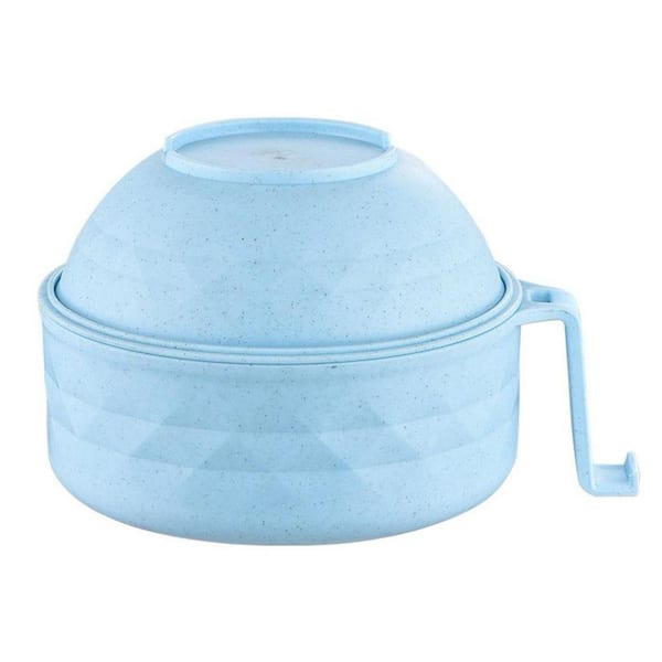 Microwave Ramen Bowl Set with Lid Plastic Ceramic-Like Finish Microwave Safe Soup Salad Pasta Fruit Rice Cooker