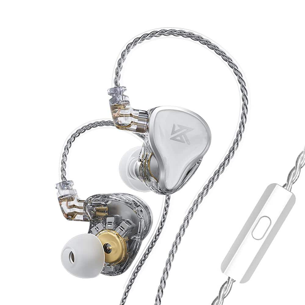 HiFi IEM Metallic Silver Wired Sound Isolation Earbud and In-Ear Earbuds wi