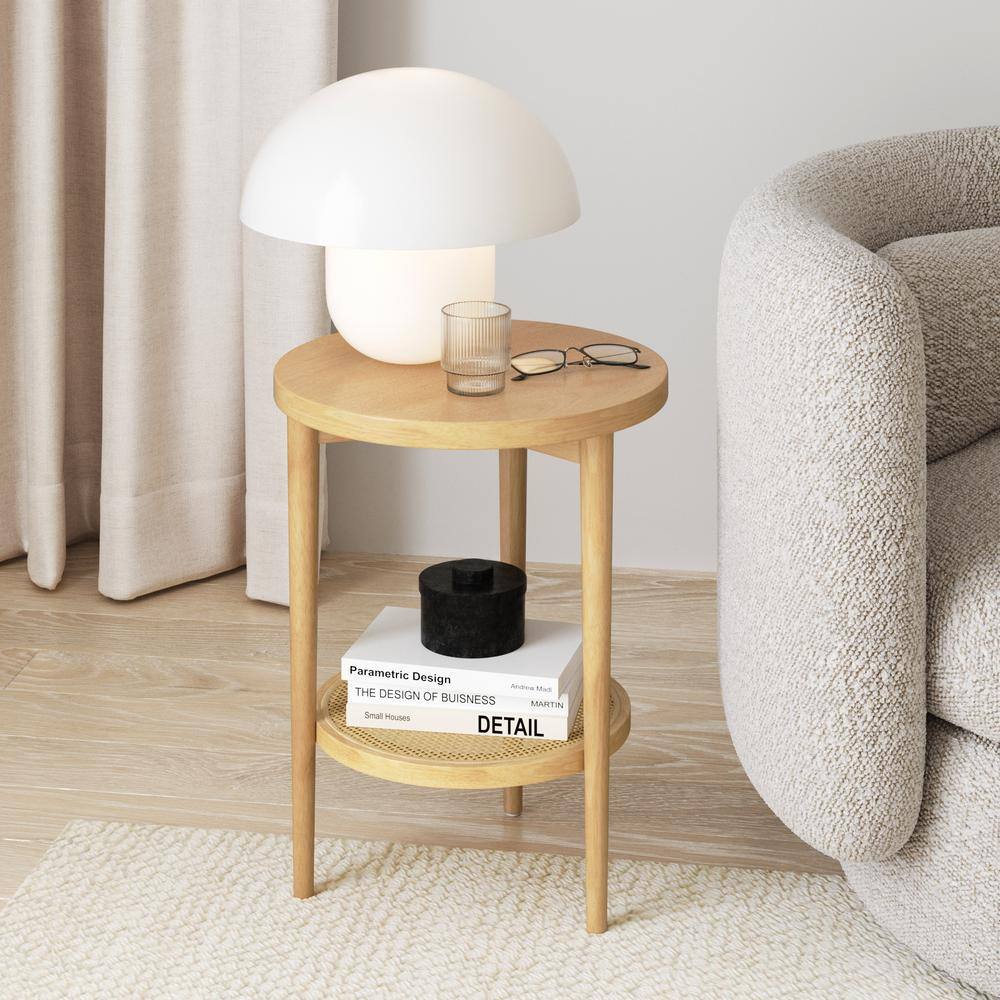 Nathan James Sonia 15 in. Light Brown Bohemian 2Tier Round End Table