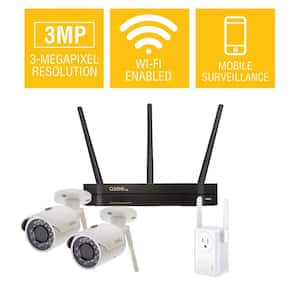 4-Channel 3MP 1TB Wi-Fi Surveillance NVR with 2 Wi-Fi IP Pro Cameras and Wi-Fi Extender