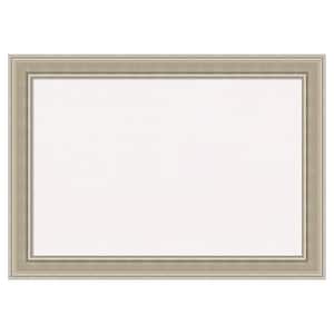 Mezzo Silver Wood White Corkboard 28 in. x 20 in. Bulletin Board Memo Board