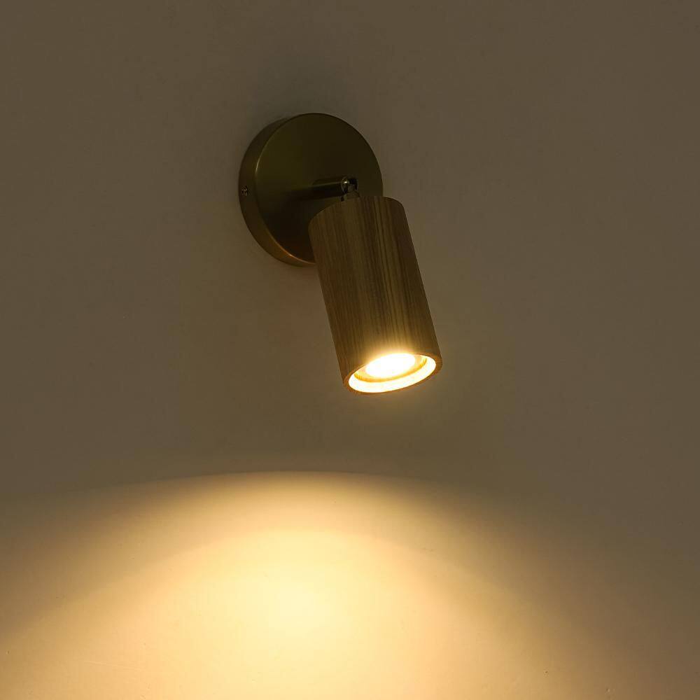 Parroco 1-Light 4.7 in. W 3 ft. Ash Wood Ceiling Mounted Hardwired Cylinder Track Lighting Kit with Adjustable Heads price history on PriceWatchPro