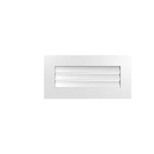 28 in. x 14 in. Vertical Surface Mount PVC Gable Vent: Functional with Standard Frame