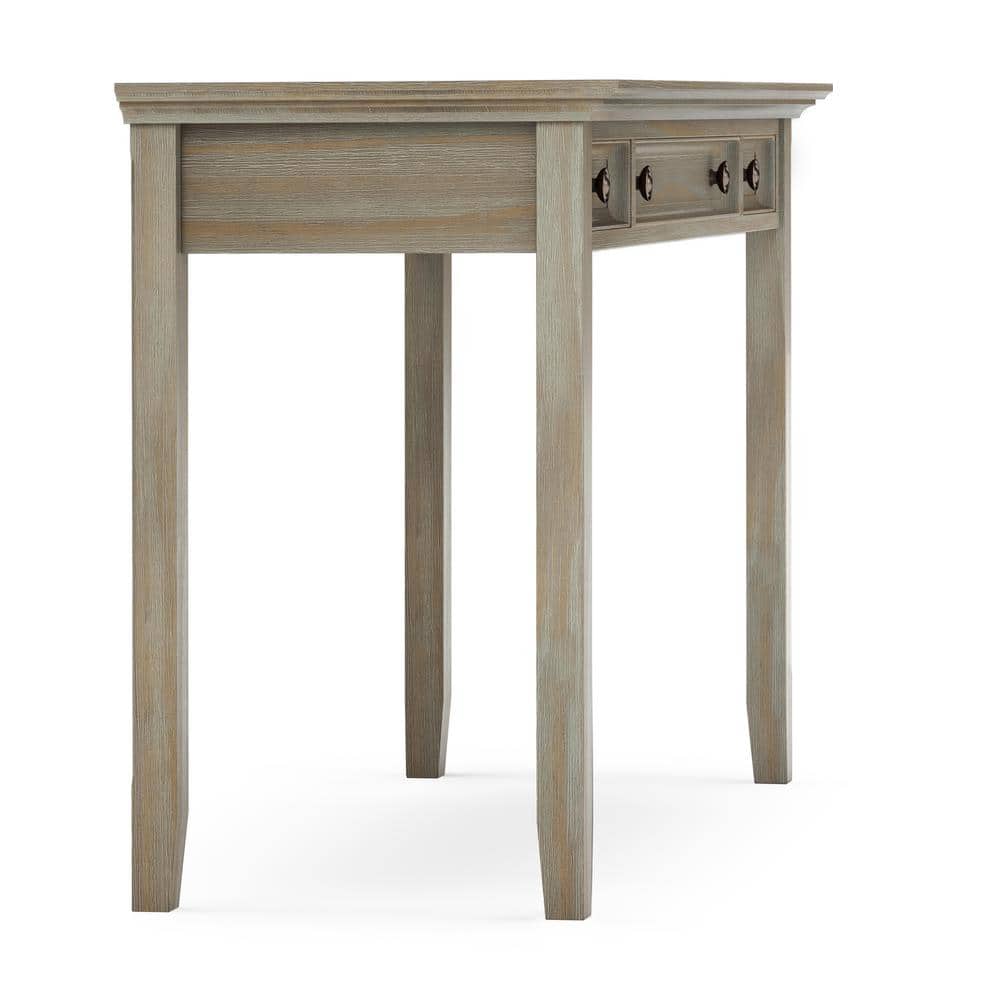 Amherst Distressed Grey Solid Wood Desk with Keyboard Tray