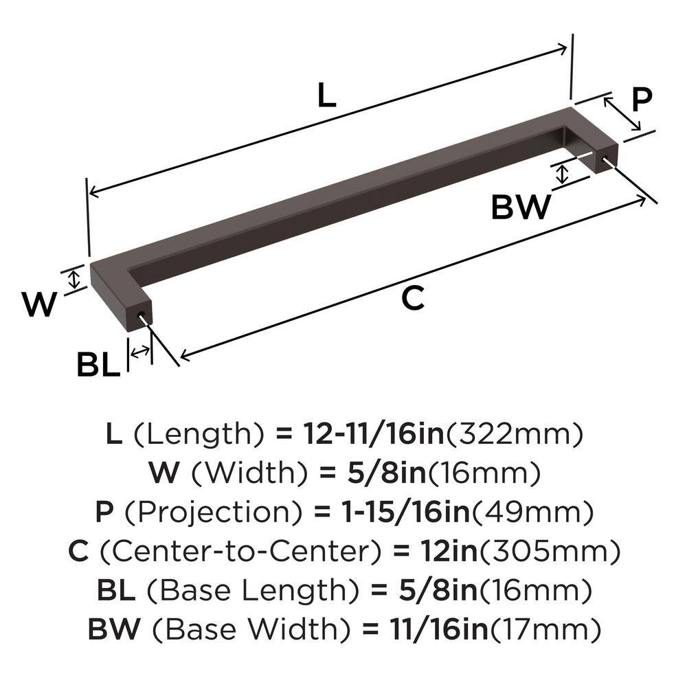 Monument 12" Oil-Rubbed Bronze Modern Appliance Pull