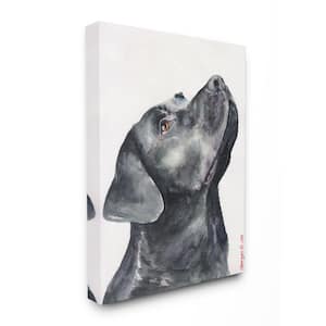 16 in. x 20 in. "Black Labrador Dog Pet" by George Dyachenko Canvas Wall Art