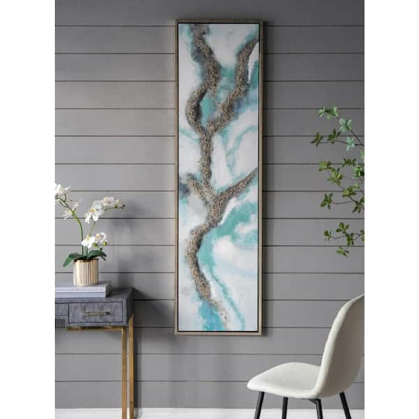 Natural Abstract Landscape Wall Decor 3D Gold Metal Wall Art 39.4