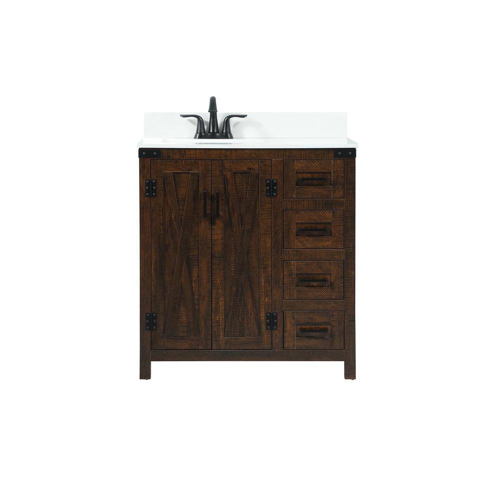 Simply Living 32 in. W x 19 in. D x 34 in. H Bath Vanity in Expresso with I