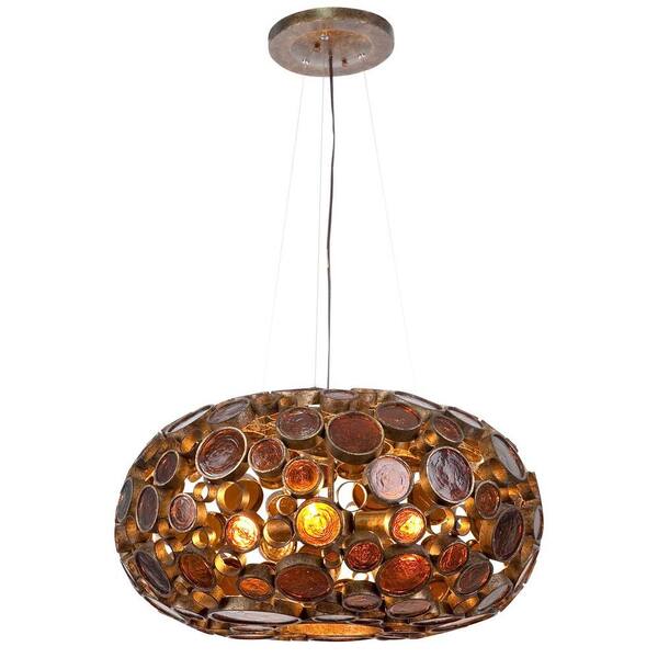 Varaluz Fascination 4-Light Kolorado Chandelier with Amber Glass