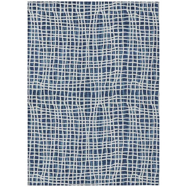 Addison Rugs Chantille Machine Washable Indoor/Outdoor Abstract ACN729 Navy 2 ft. 6 in. x 3 ft. 10 in. Area Rug