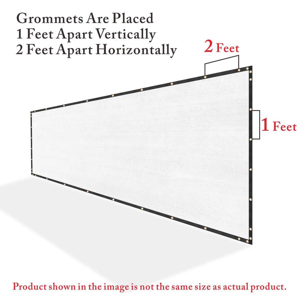 6 ft. x 50 ft. White HDPE Privacy Fence Screen with Reinforced Grommets