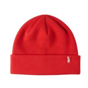 Men's Red Cuffed Knit Hat