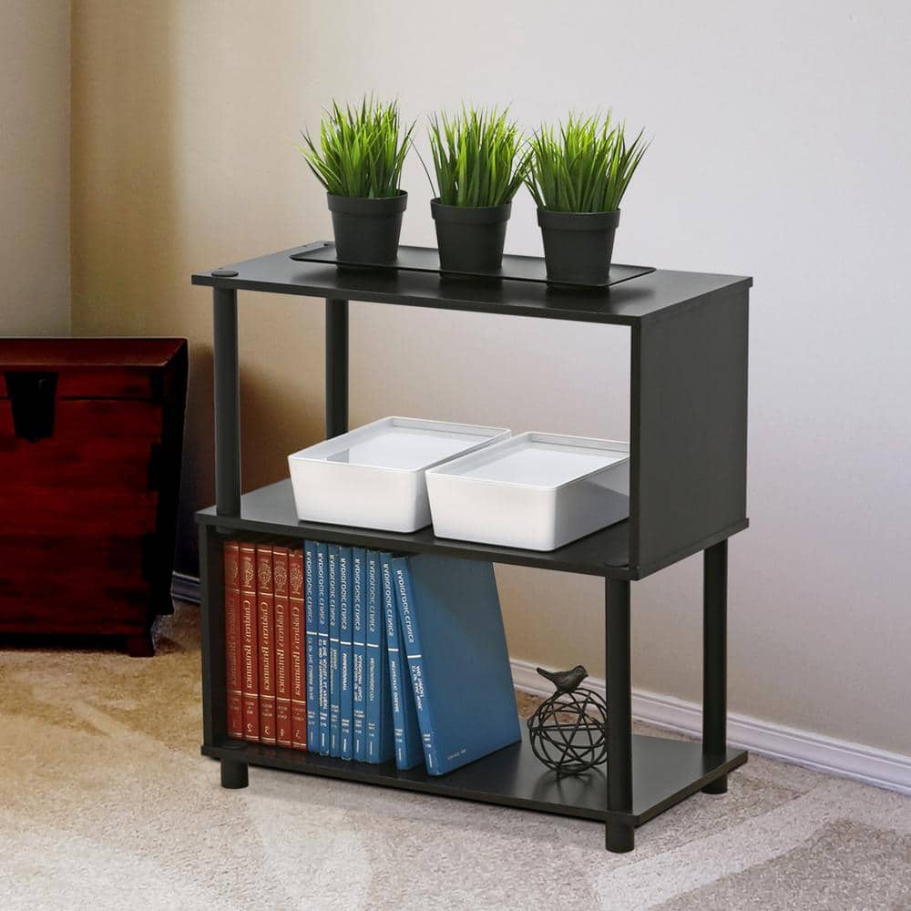 Espresso 3-Tier Adjustable Wood Storage Rack
