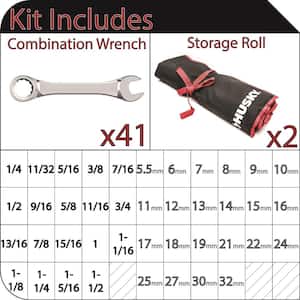 Master Metric and SAE Combination Wrench Set (41-Piece)
