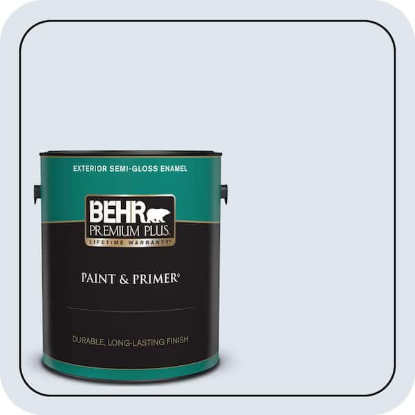 BEHR PREMIUM PLUS 1 gal. #580A-1 Fog Semi-Gloss Enamel Exterior Paint & Primer