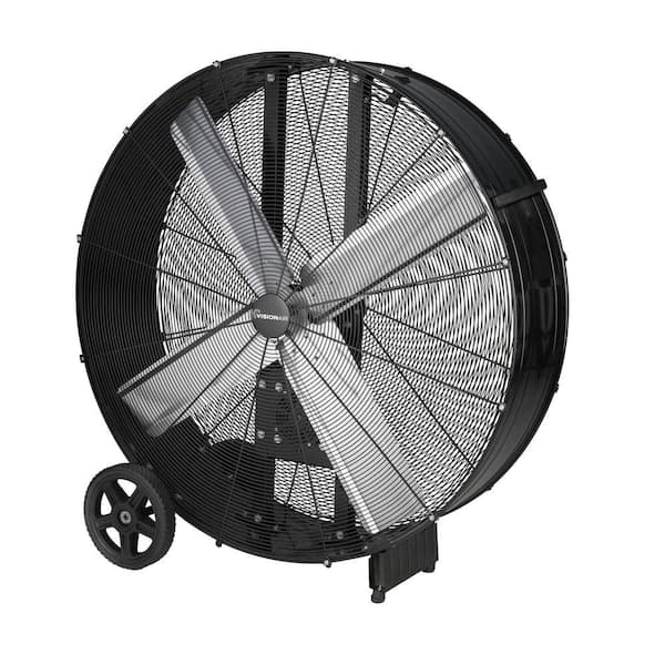 42 in. Heavy-Duty High Velocity Belt Drive Drum Fan in Black