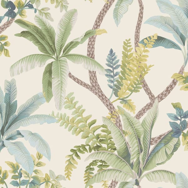 Trailing Palm Green Non-Pasted Wallpaper (Covers 56 sq.  ft. )