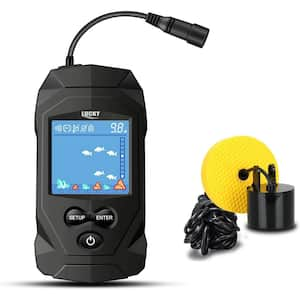 Portable Depth Fish Finder Kit Wired Transducer with LCD Display for Kayak Boat Ice Fishing