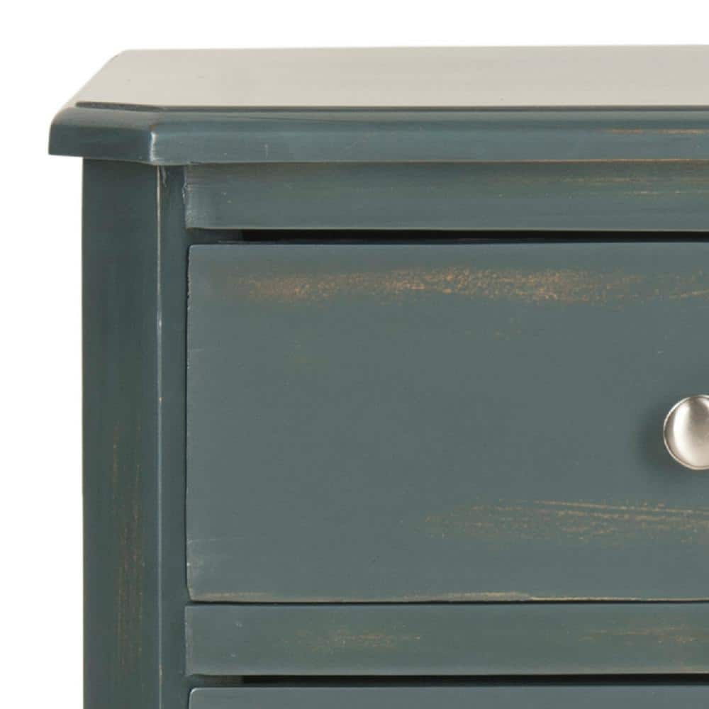 Joe Blue Teal Wood 3-Drawer End Table