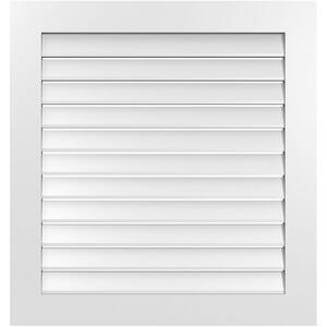 34 in. x 36 in. Vertical Surface Mount PVC Gable Vent: Functional with Standard Frame