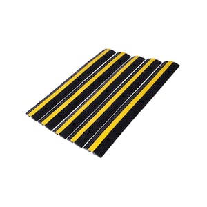 Cable Protector Ramp Rubber Speed Bumps 2-Pack of 1-Channel 6600 lbs. Load Capacity with12-Volt Spike(1-Channel, 5-Pack)