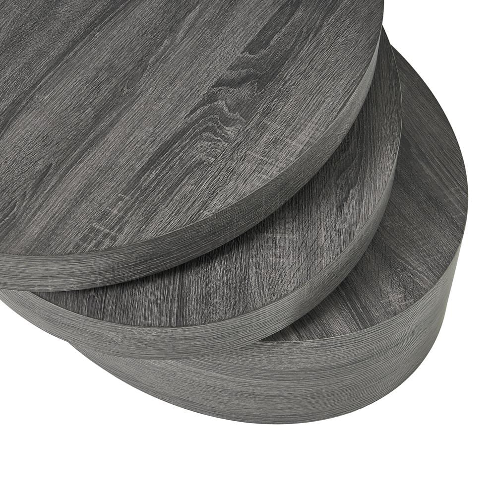 Modern Farmhouse Black Oak Oval Coffee Table with Pedestal Base