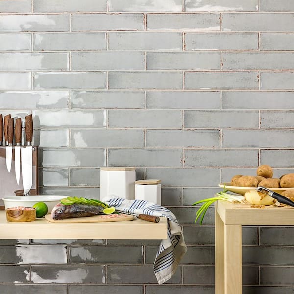Ivy Hill Tile Moze Gray 3 in. x 12 in. 9 mm Ceramic Wall Tile (22