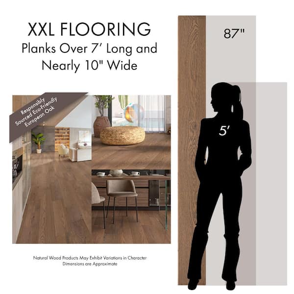 XL Halliday Ridge White Oak 1/2 in. T x 7.48 in. W Tongue and Groove Engineered Hardwood Flooring (34.97 sq.ft./case)