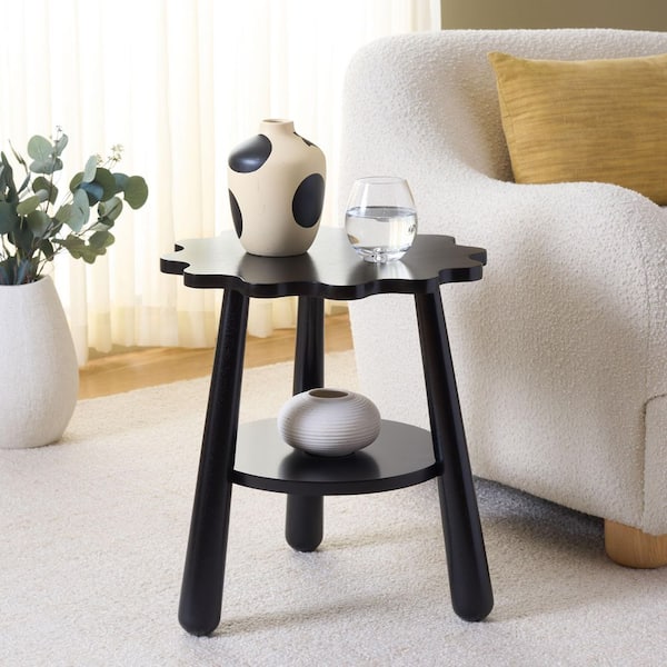 Forsythe 18 in. Black Specialty Wood End Table