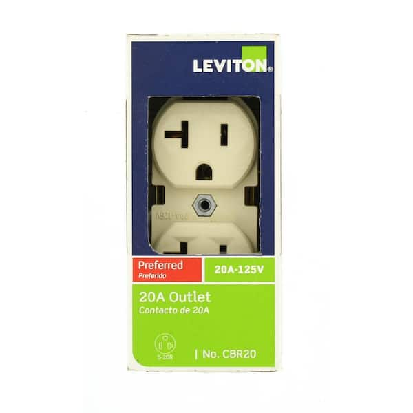 20 Amp 125 V Commercial Grade Duplex Outlet/Receptacle, Ivory (1-Pack) CBR20-I