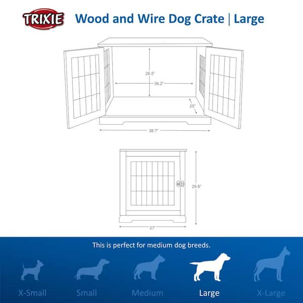 Aleko Dog Kennel Crate Furniture with Drawer and Storage Hooks for Medium Pet 50 lb.