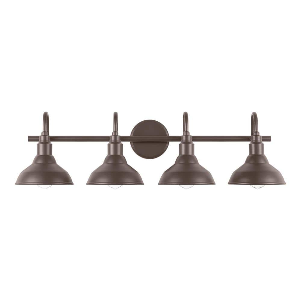 Hampton Bay Kelford 32 in. 4Light Brown Vanity Bath Light HDP99190BRN