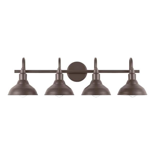 Hampton Bay Kelford 32 in. 4-Light Brown Vanity Bath Light