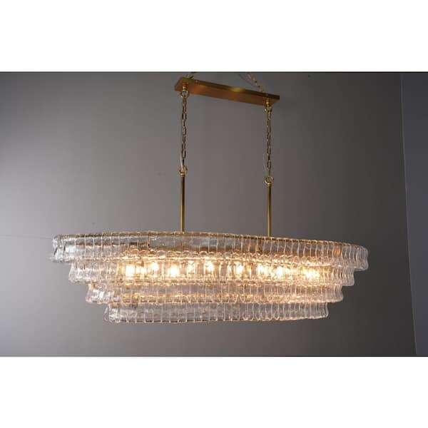 Modern Chandelier 65 in. 12-Lights Gold Chandelier for Dining Room, Living Room, Foyer, Bedroom
