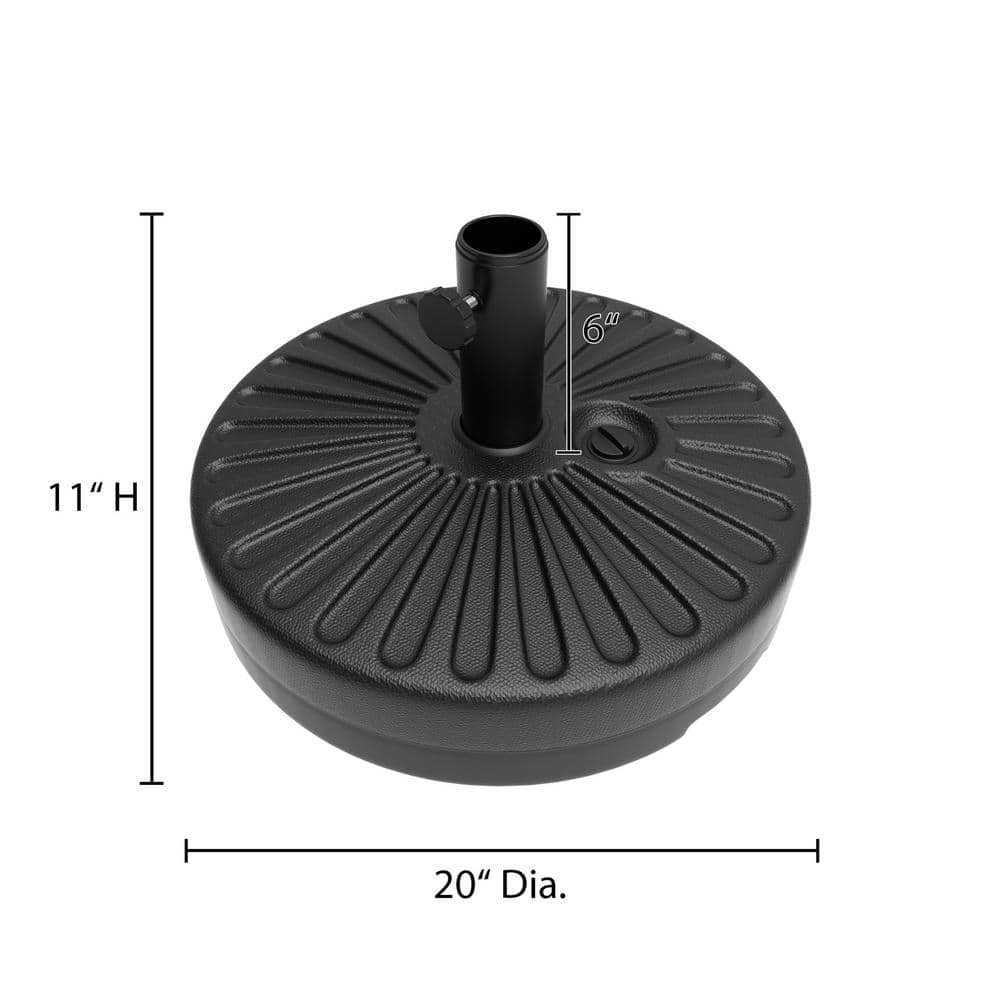 Pure Garden 50lb Fillable Freestanding Umbrella Stand for Outdoors (Black)