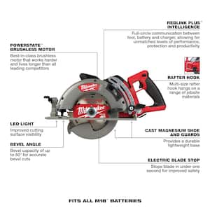 M18 FUEL 18V Lithium-Ion Cordless 7-1/4 in. Rear Handle Circular Saw with M18 FUEL SAWZALL Reciprocating Saw